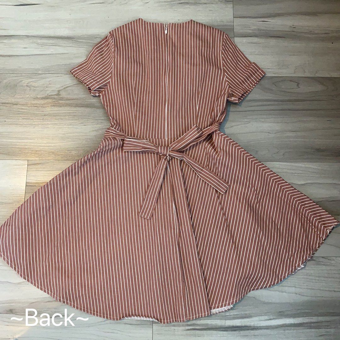 Korean striped dress clearance