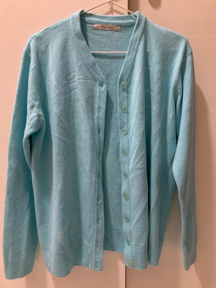 Light Blue Cardigan Women s Fashion Coats Jackets and Outerwear on Carousell