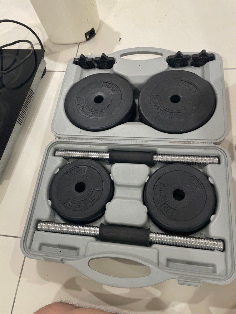 Lonsdale 15kg Dumbbell Weight Set Home Lifting. 4x2.5kg 4x1.25kg