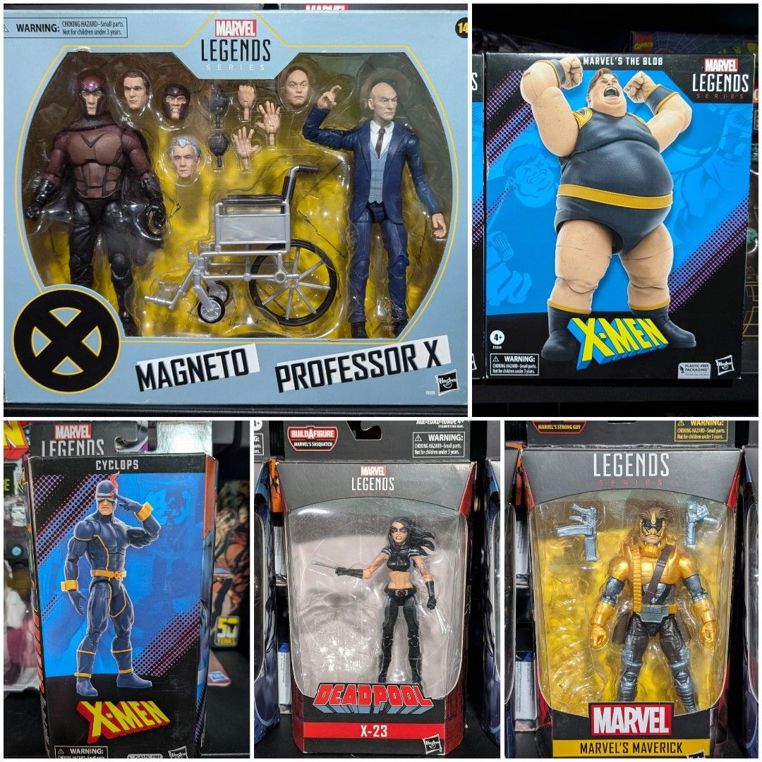 Marvel Legends X-Men (Category: Figurines & Statues) located in Mandaluyong City. Submitted by 4bma_toys (Listing ID 1332387838, Image 1). Description: ✓Please read the details carefully ✓Cross-posted ✓BIB Professor X - 3950 SOLD ✓Omega Red complete - 2500 SOLD ✓Iceman Amazing Friends - 1300 SOLD ✓MISB 2 Pack Fox Magneto and Prof. X - 2500 ✓MISB Blob - 3900 SOLD ✓KLB Astonishing Cyclops - 1100 ✓BIB X-Force X-23 - 1000 ✓BIB Maverick - 1000 ✓MISB C
