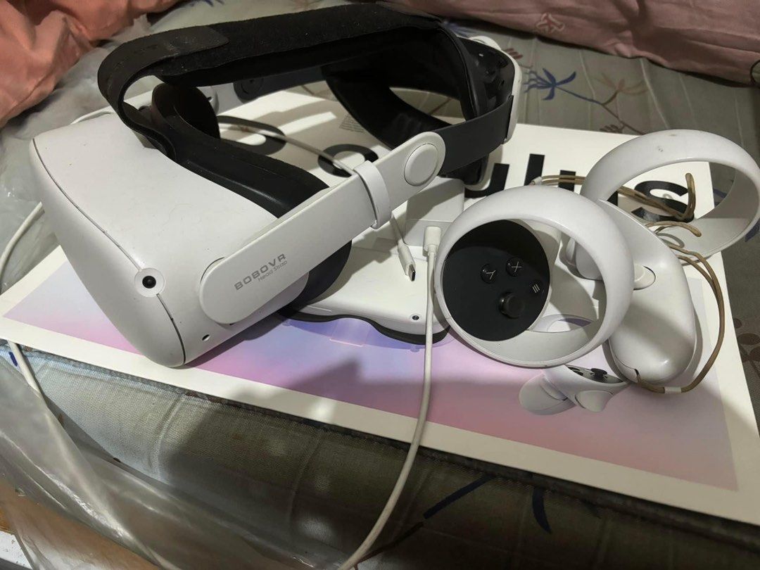 Meta Quest 2 128GB (Category: Others) located in Taguig. Submitted by jayyyy00 (Listing ID 1332335224, Image 1). Description: Meta Quest 2 128GB Inclusions: BoboVR M2 Strap Box Manual Cable Adapter Receipt to be followed Pickup / Lalamove 10k.