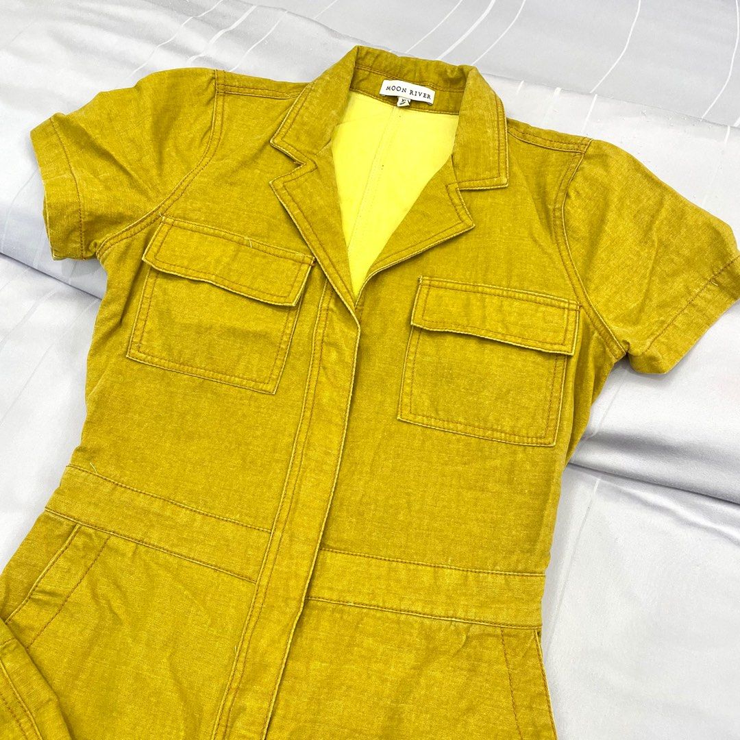 Mustard utility jumpsuit new arrivals