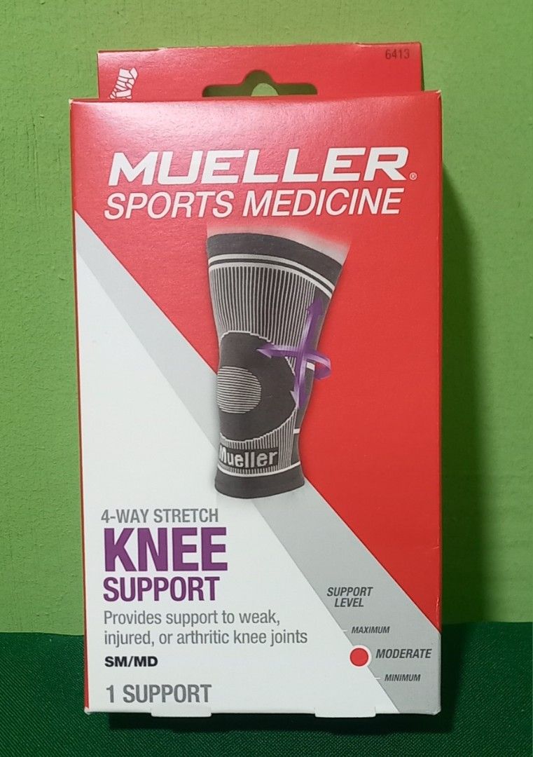 Mueller 4-Way Stretch Knee Support US quality 🇺🇸 (Category: Braces, Support & Protection) located in Marikina City. Submitted by entropymarketing (Listing ID 1332342628, Image 1). Description: Mueller 4-Way Stretch Knee Support Brandnew Imported from.USA Php 2,195.00 Stay active and comfortable with 360-degree compression. Unique 4-way stretch supports your sore, weak, and/or injured knees. Fits 12.0 to 15.5 in (30.4-39.3cm) 👉 Stretches 4 ways