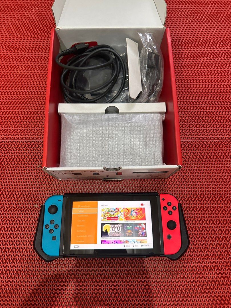 Nintendo Switch V2 Neon Compact Box Edition for Sale/Swap, Video Gaming