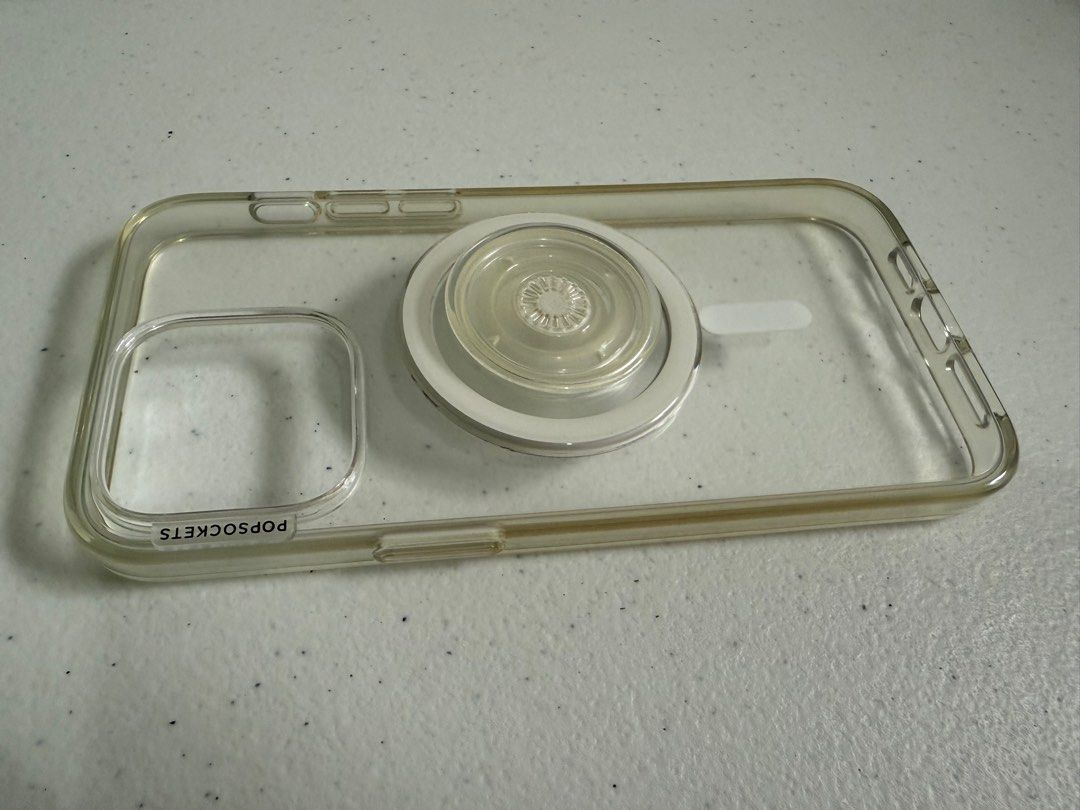Original POPSOCKETS + MagSafe clear case for iphone 15 promax (Category: Cases & Sleeves) located in Batangas. Submitted by shop_pinkaholics_closet (Listing ID 1332343442, Image 3). Description: 💯 original , with box Mall price php 3,499.