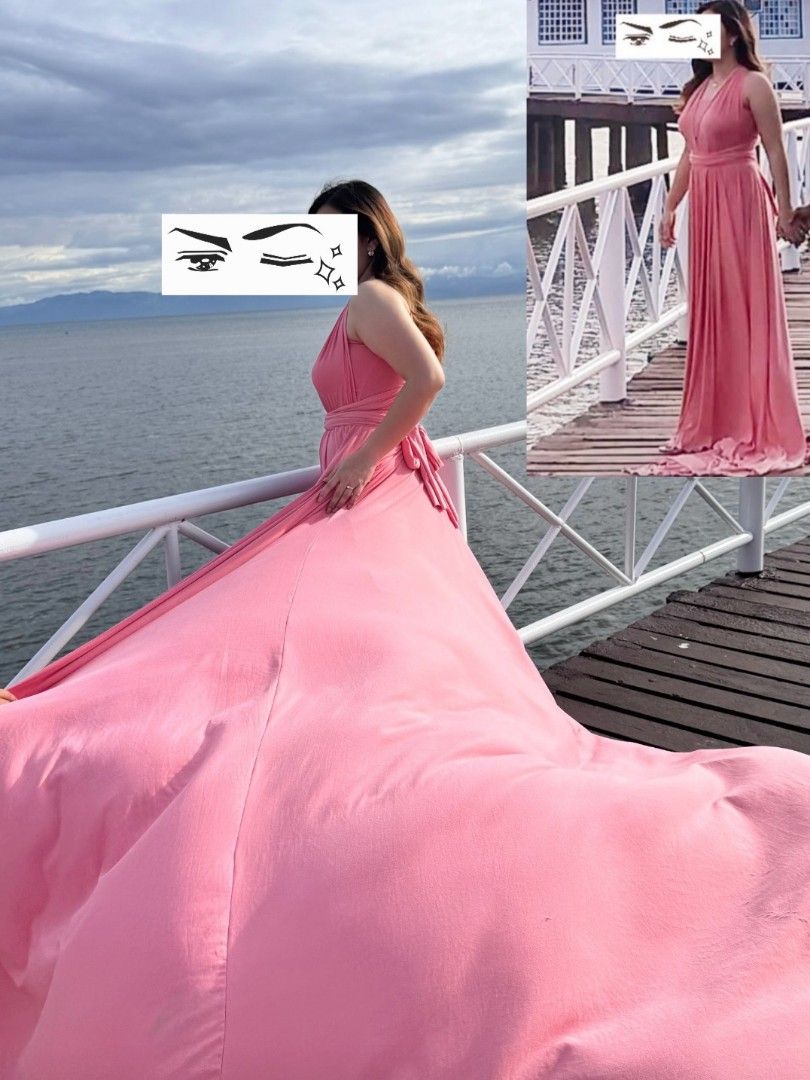 Pink/Light Pink Dress/Infinity Gown/Long Trail, Women's Fashion, Dresses &  Sets, Evening dresses & gowns on Carousell