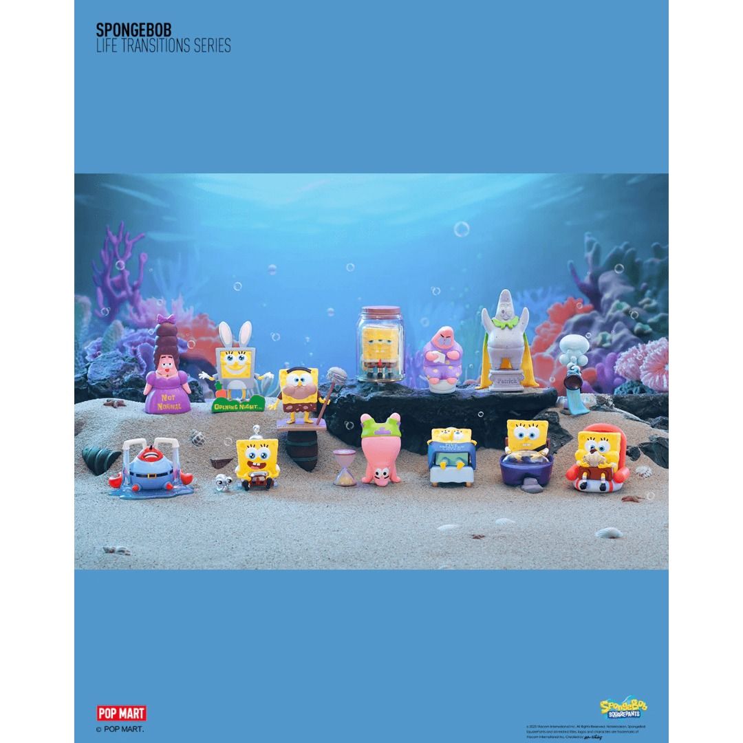 Pop Mart Spongebob Life Transition Series (Category: Designer & Blind Box Toys) located in Valenzuela. Submitted by littlechopletsph (Listing ID 1332408155, Image 2). Description: P750 EACH / P700 EACH IF BUYING 3 OR MORE: 3000 Years Later A Few Inches Later Later in the Void Opening Night Previously Five Minutes Later Several Song Filled Hour Later Thousands of Tears Later One Eternity Later Uhhh... One Shift Later Not Normal - Opened box, seale