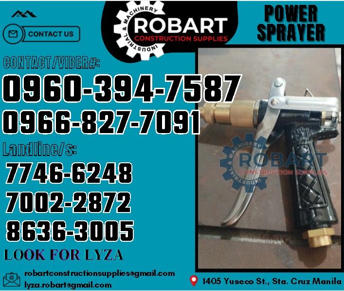 Power Sprayer Accessories (Category: Construction Tools & Equipment) located in Manila. Submitted by lyzarobart1999 (Listing ID 1332331651, Image 1). Description: Power Sprayer Accessories Model: B28 𝑹𝑶𝑩𝑨𝑹𝑻 𝑪𝑶𝑵𝑺𝑻𝑹𝑼𝑪𝑻𝑰𝑶𝑵 𝑺𝑼𝑷𝑷𝑳𝑰𝑬𝑺 𝒪𝒻𝒻𝒾𝒸𝑒 𝒜𝒹𝒹𝓇𝑒𝓈𝓈: 𝟣𝟦𝟢𝟧 𝒴𝓊𝓈𝑒𝒸𝑜 𝒮𝓉. 𝒮𝓉𝒶 𝒞𝓇𝓊𝓏 𝑀𝒶𝓃𝒾𝓁𝒶 ꜱᴇɴᴅ ᴜꜱ ᴍᴇꜱꜱᴀɢᴇ ꜰᴏʀ ɪɴQᴜɪʀɪᴇꜱ ‼️ ‼️ ɢʟᴏʙᴇ: (0966-827-7091) ꜱᴍʀᴛ - (0960-394-7587) ᴠɪʙʀ - (0960-394-7587) ʟᴀɴᴅ