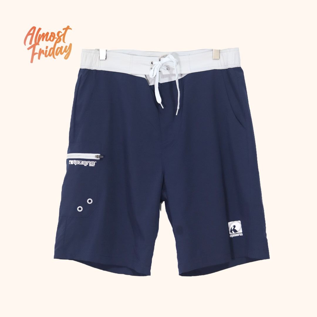 RIPZONE Dark Blue Board Shorts Preloved XL Men s Fashion Bottoms Swim Trunks Board Shorts on Carousell