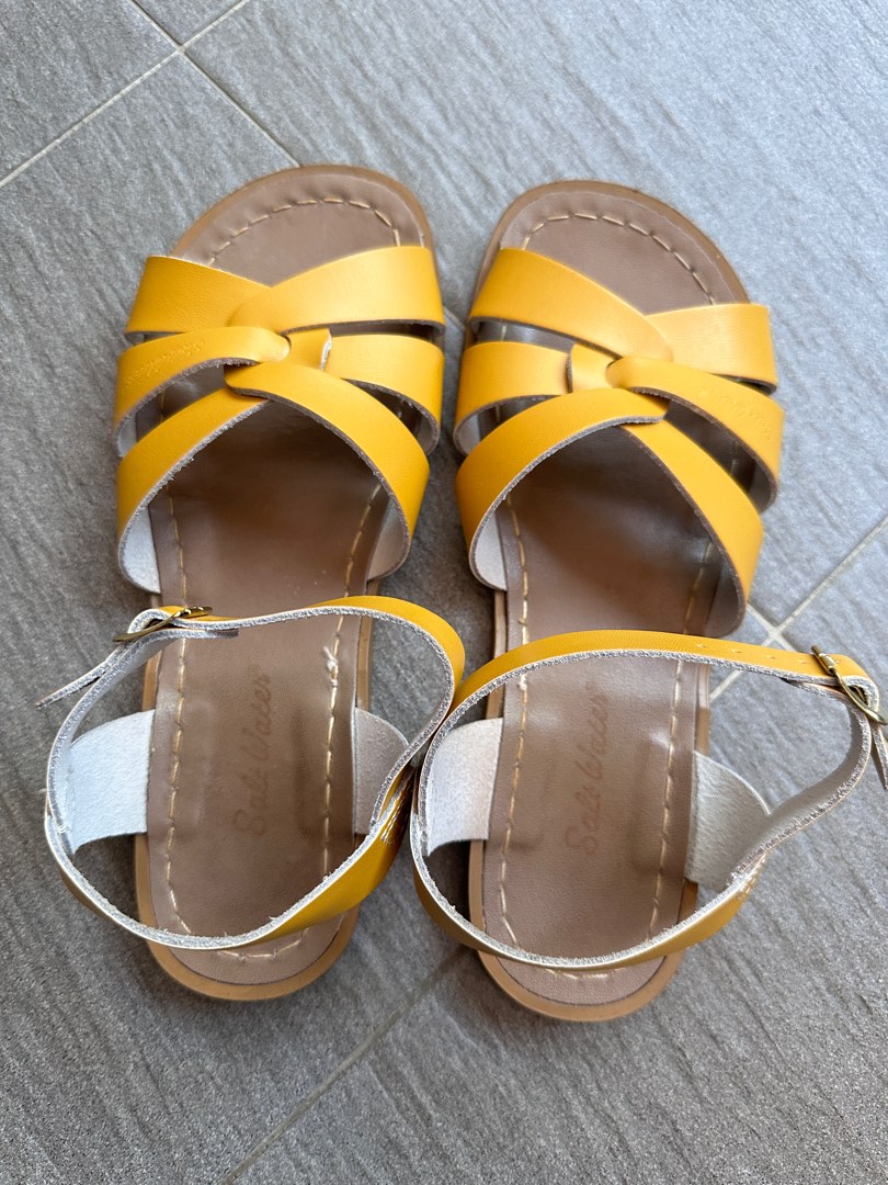 Saltwater Sandals Mustard Yellow Size 7 Women s Fashion Footwear Sandals on Carousell