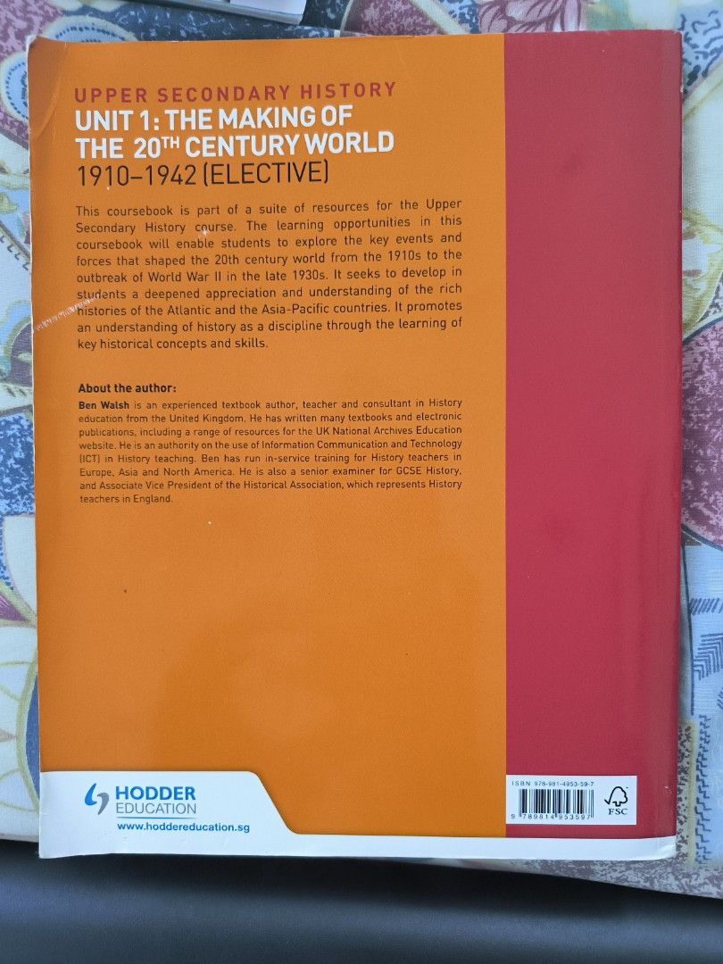 Sec 3-4 History Textbook 'The Making of the 20th Century World