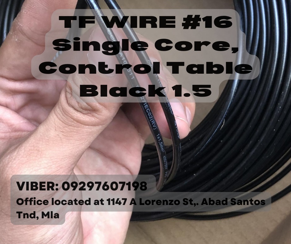 TF Wire #16 Single Core, Control Table Black 1.5, Commercial ...