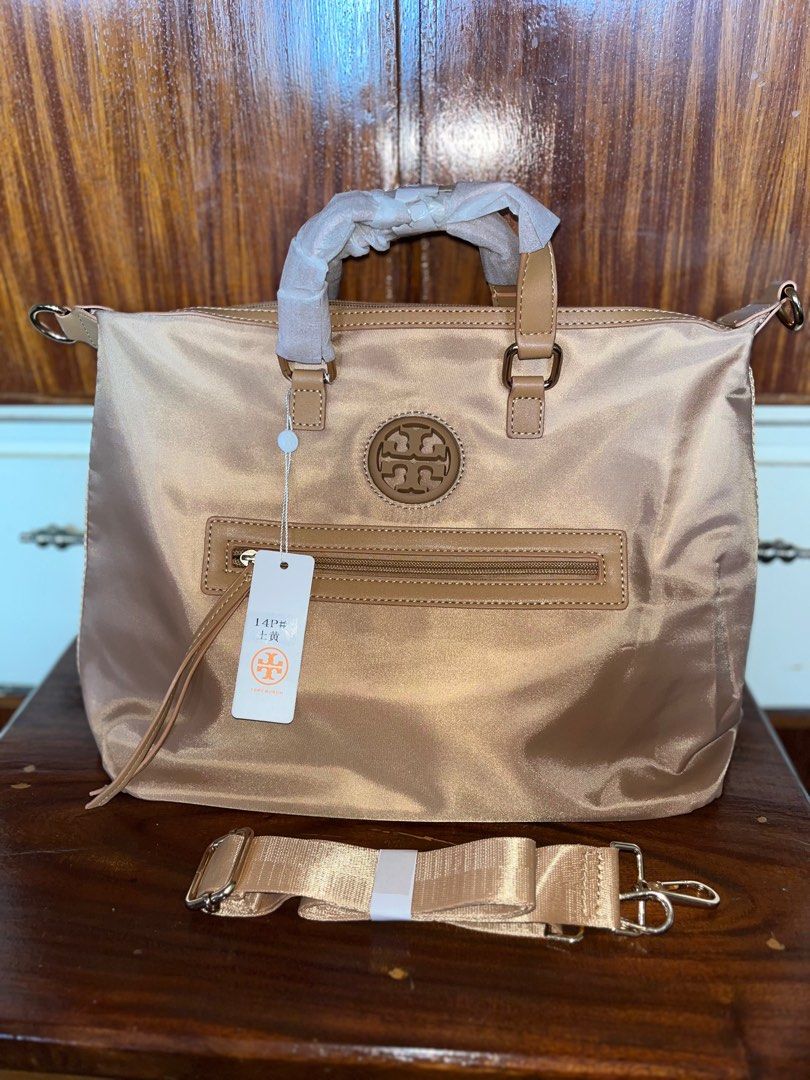 TORY BURCH WANITA TESSUTO NYLON KHAKI TWO WAY BAG Women s Fashion Bags Wallets Cross body Bags on Carousell