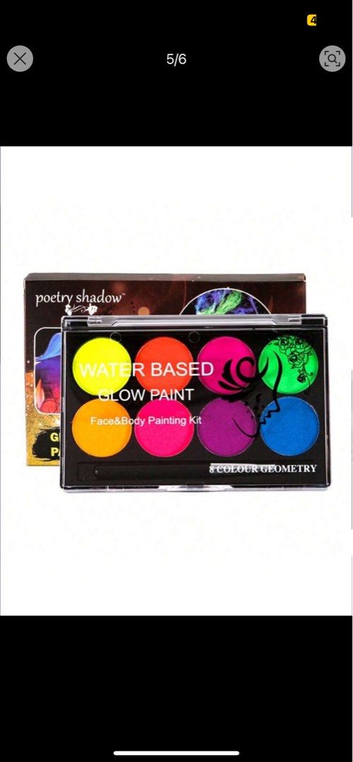 Water-Based Face and Body Paint Set (Category: Makeup) located in Quezon City. Submitted by thrift.fit (Listing ID 1332416171, Image 1). Description: brand new, never used!.