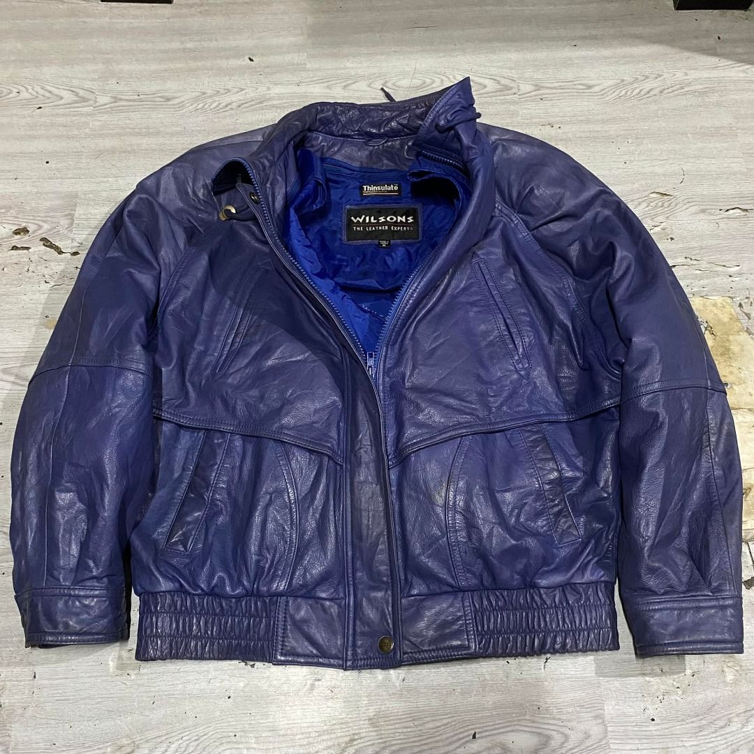 Wilson's blue leather jacket on sale
