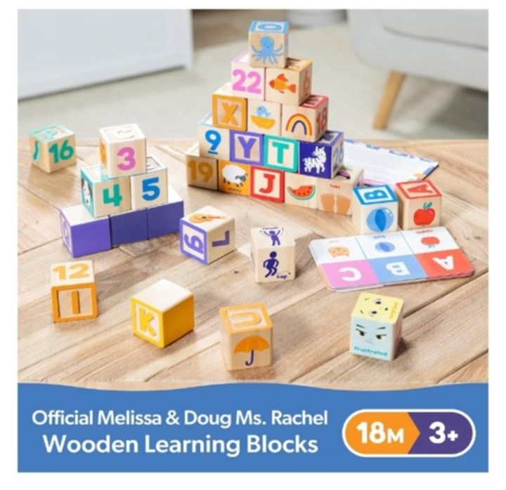 Wooden Learning Block (Category: Infant Playtime) located in Caloocan City. Submitted by akosijao (Listing ID 1332320335, Image 3). Description: Ms. Rachel Melissa & Doug Letter, Number, and Game Wooden Learning Blocks with Activity Cards for Girls and Boys Toddlers Ages 18 Months+ - FSC-Certified.
