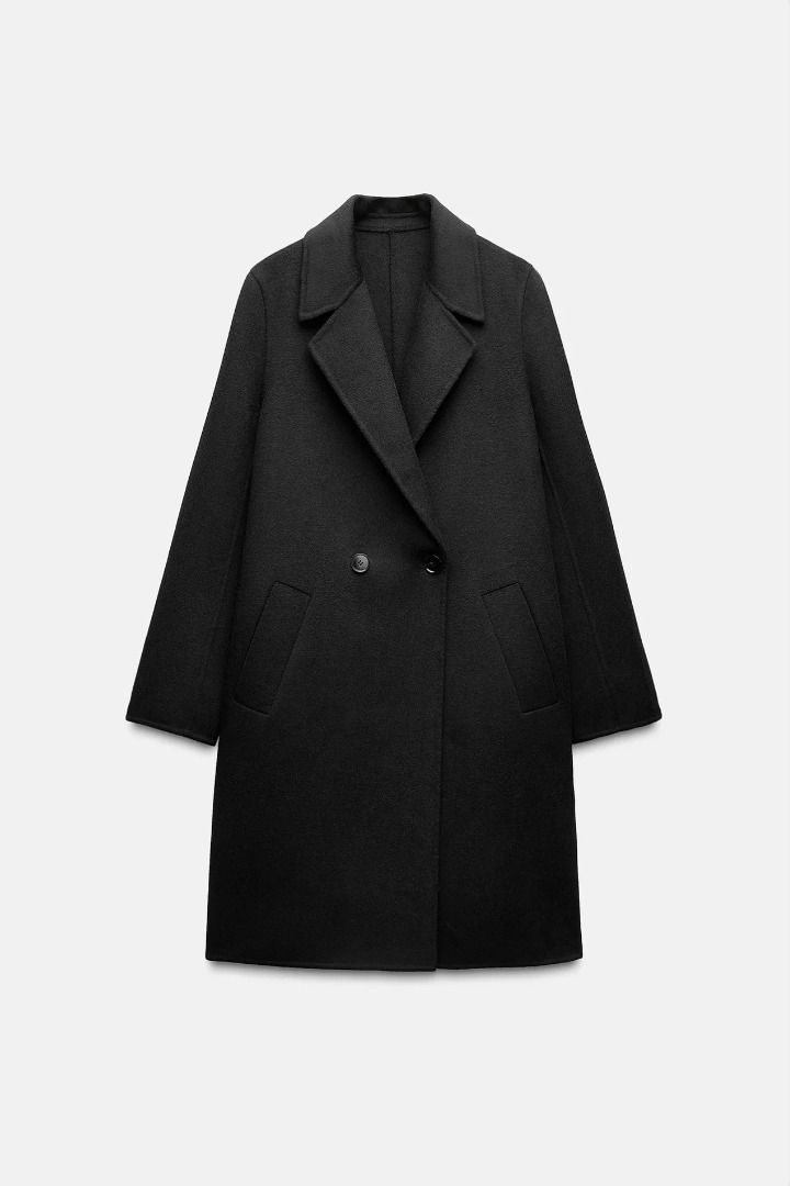 ZARA Handmade Wool Blend Double Breasted Coat