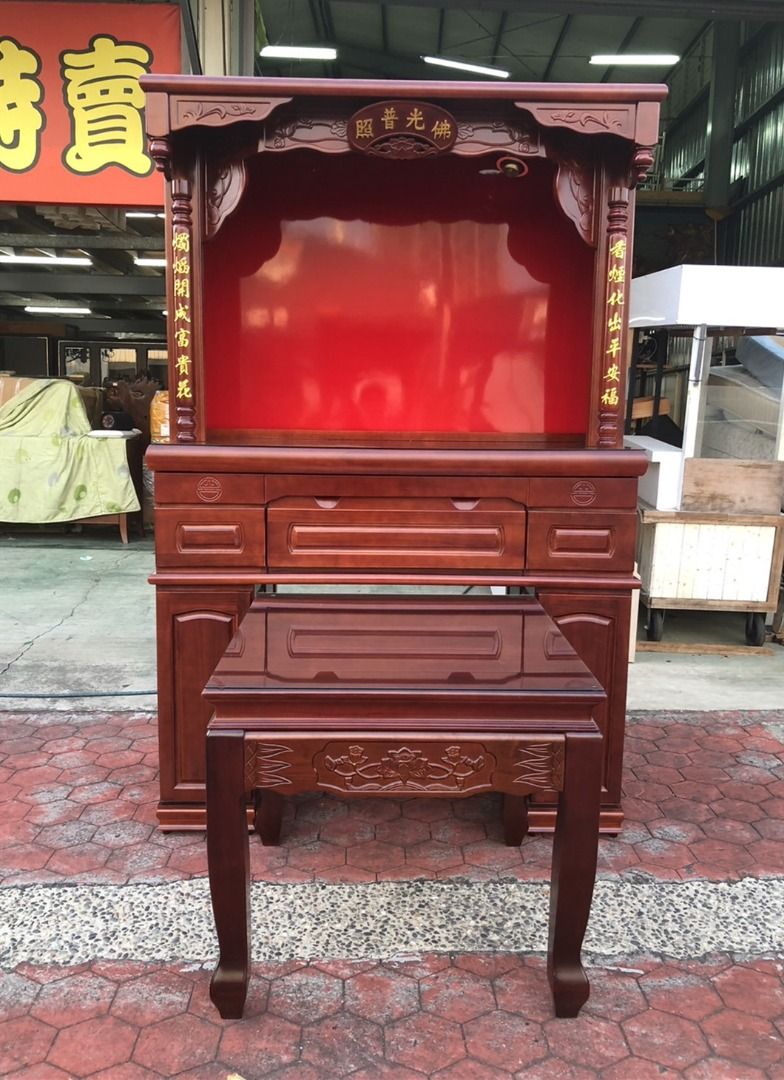 【二手倉庫-崇德店】二手家具☆5.1尺神桌(9成新)☆神明桌 拜拜桌 祖先桌 公媽桌 供奉桌 上下桌 實木神桌