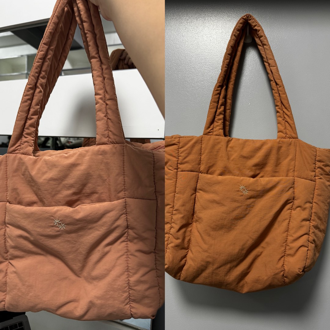 𝐏𝐚𝐩𝐞𝐫 𝐁𝐮𝐧𝐧𝐲 Puffer Shopper (Color Bisque), Women's Fashion, Bags