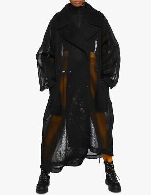 adidas Ivy Park Triple Black Mesh Jacket Beyonce Trench Over Coat