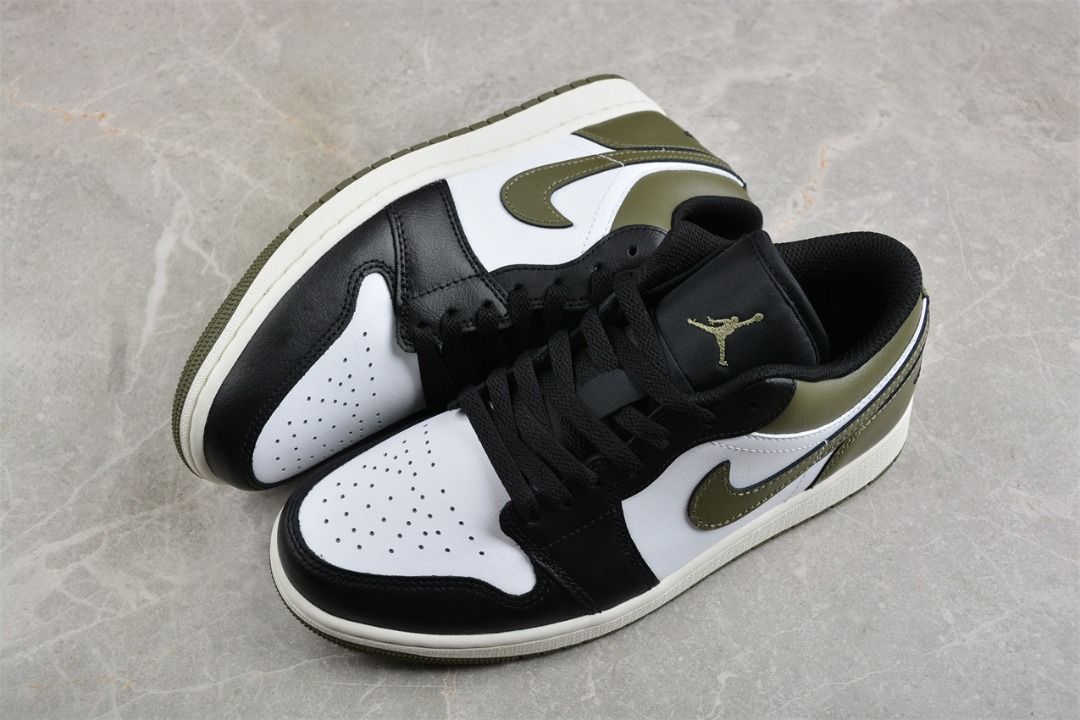 Air Jordan Low Black Toe Medium Olive shoes Euro 36-46, Men's