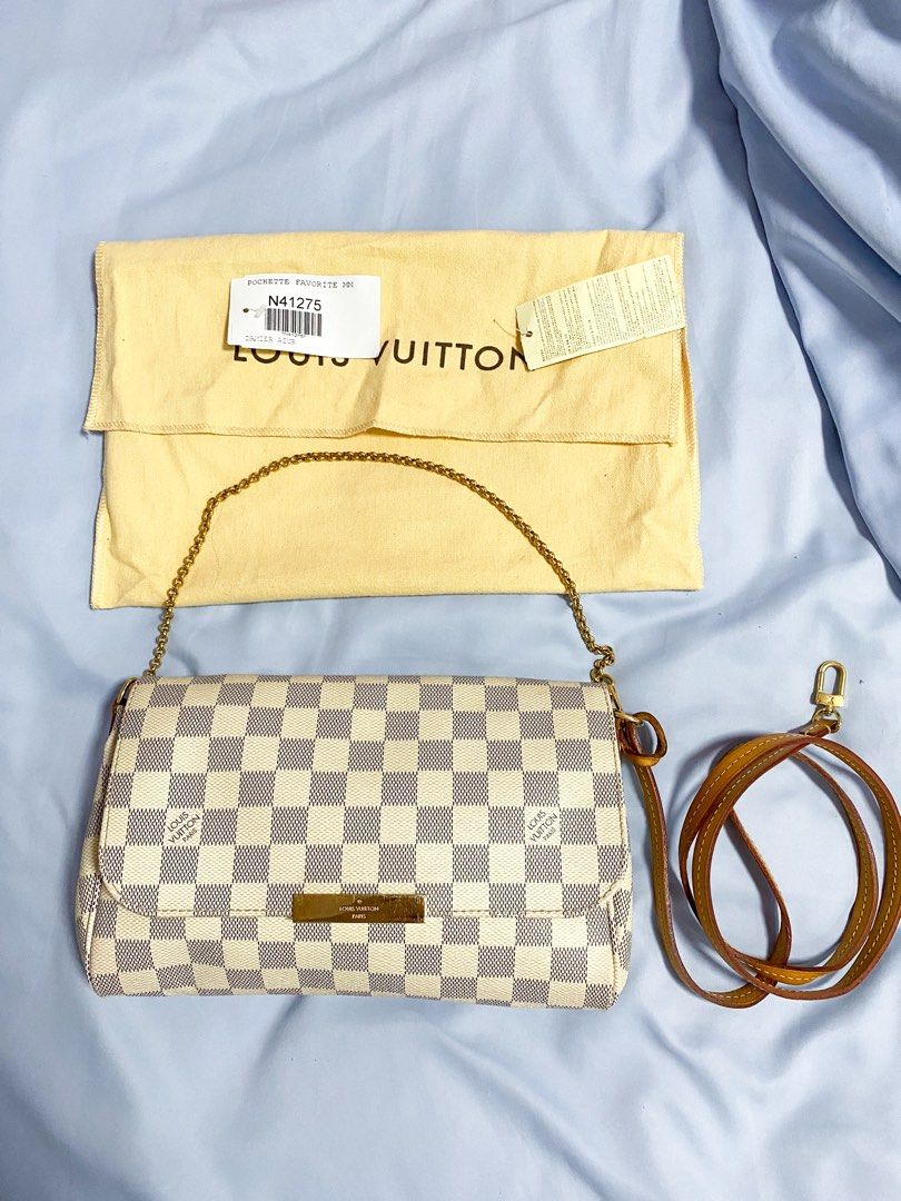 AUTHENTIC LV Favorite MM in Damier Azur (Category: Luxury Bags & Wallets) located in Quezon City. Submitted by closetofcoco (Listing ID 1332506218, Image 1). Description: GUARANTEED AUTHENTIC PM FOR INQUIRIES NO LOW BALLING.