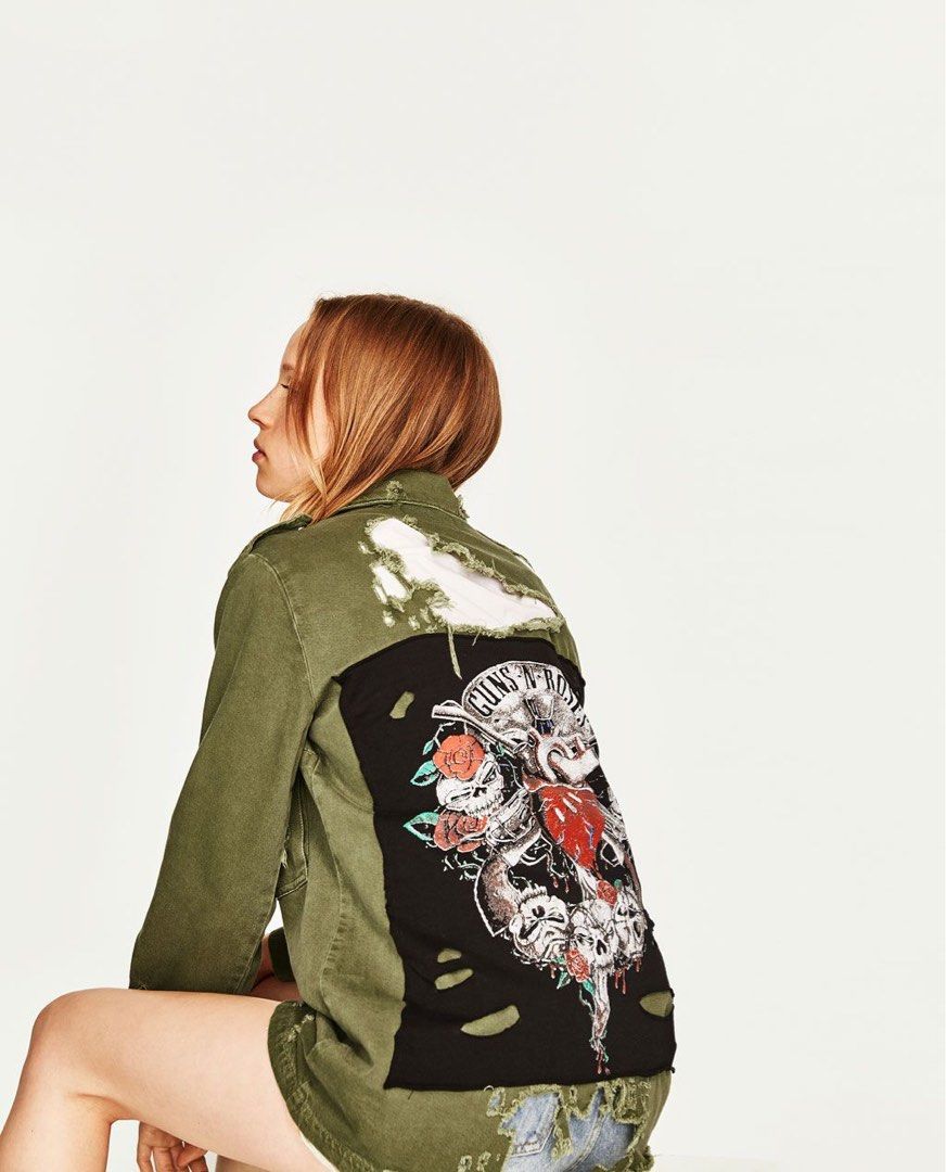 Zara guns and roses jacket top
