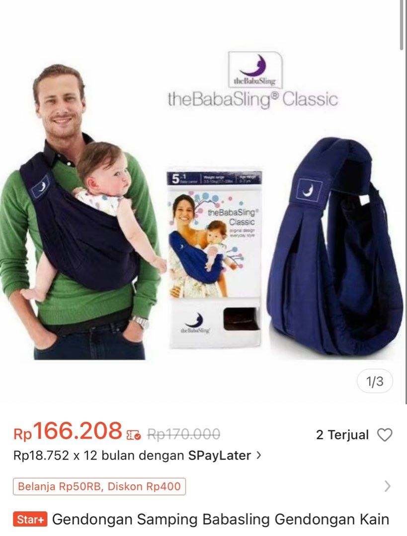Babasling Baba Sling baby carrier gendongan bayi 5in1 Bayi Anak Perawatan Makanan Anak di Carousell