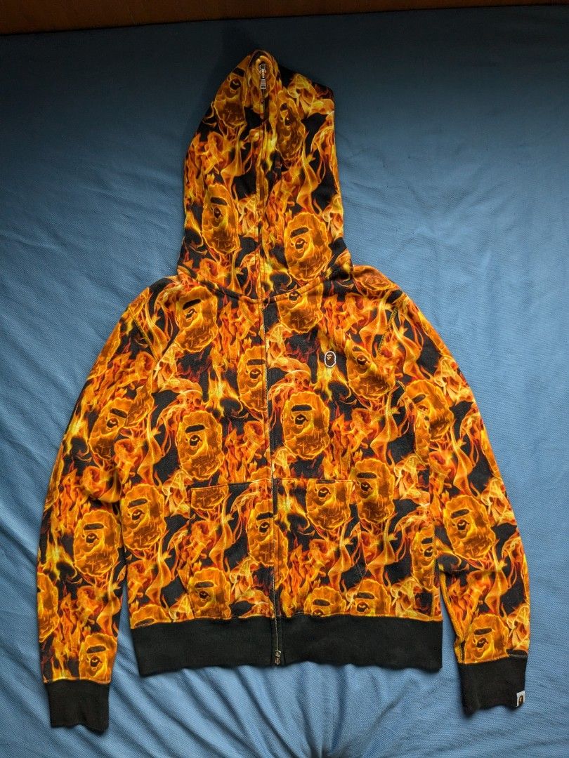 Bape flame hoodie deals