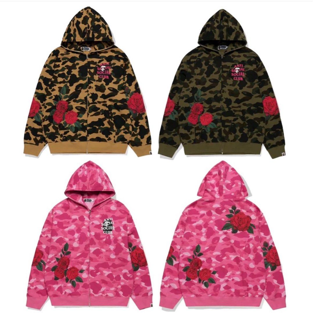 BAPE x ASSC Full Zip Hoodie Women s Fashion Coats Jackets and Outerwear on Carousell