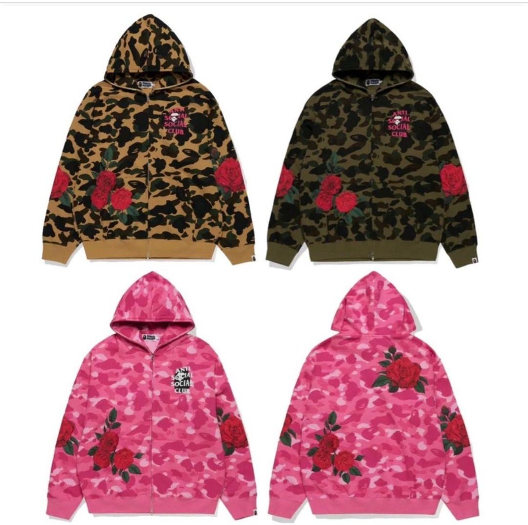 Bape X ASSC full zip hoodie Men s Fashion Tops Sets Hoodies on Carousell