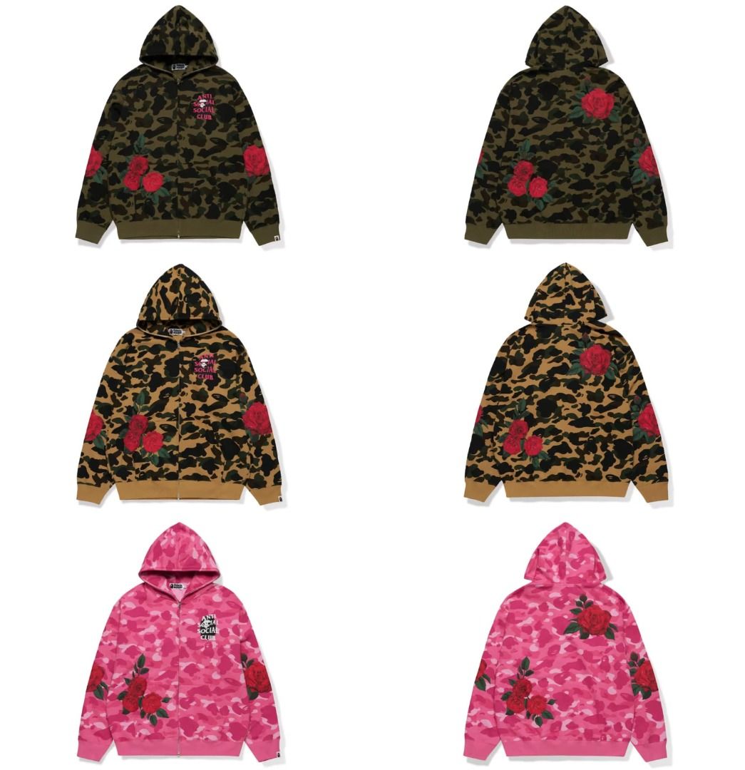 Bape X ASSC full zip hoodie Men s Fashion Tops Sets Hoodies on Carousell