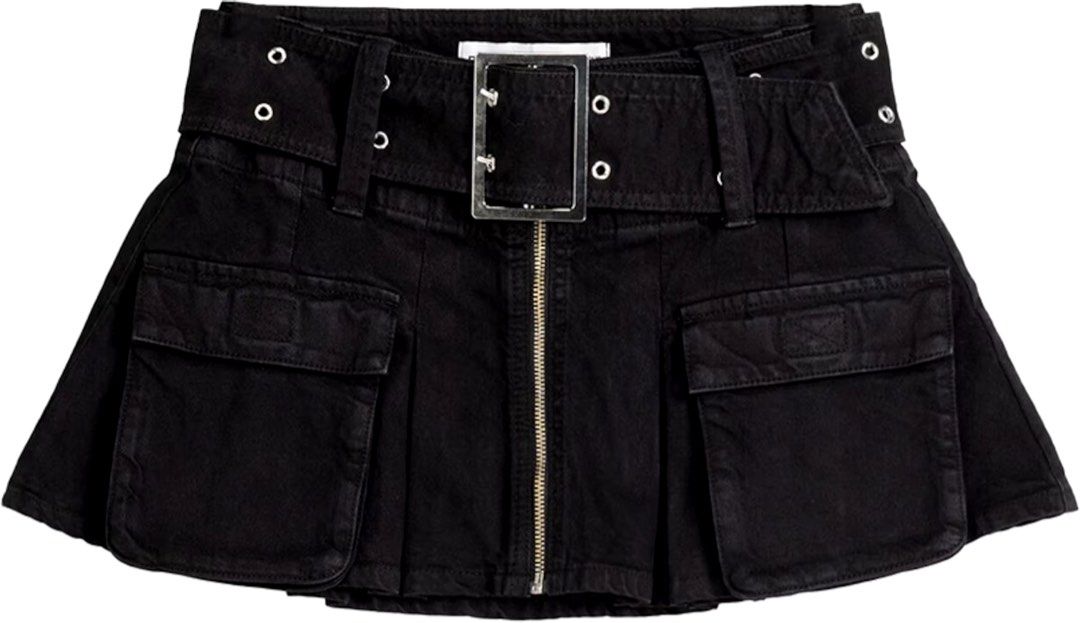 Bershka Belted Mini Skirt Black (Category: Skirts) located in Manila. Submitted by jean_closet (Listing ID 1332486830, Image 1). Description: Brandnew with tags Bought for PHP 2,595 at SM Aura - still with tags Size XS .