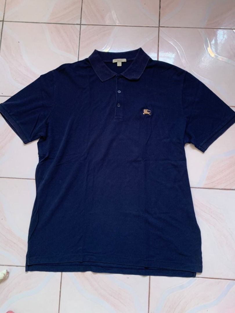 Burberry Metallic Gold Logo Polo Shirt Men s Fashion Tops Sets Tshirts Polo Shirts on Carousell