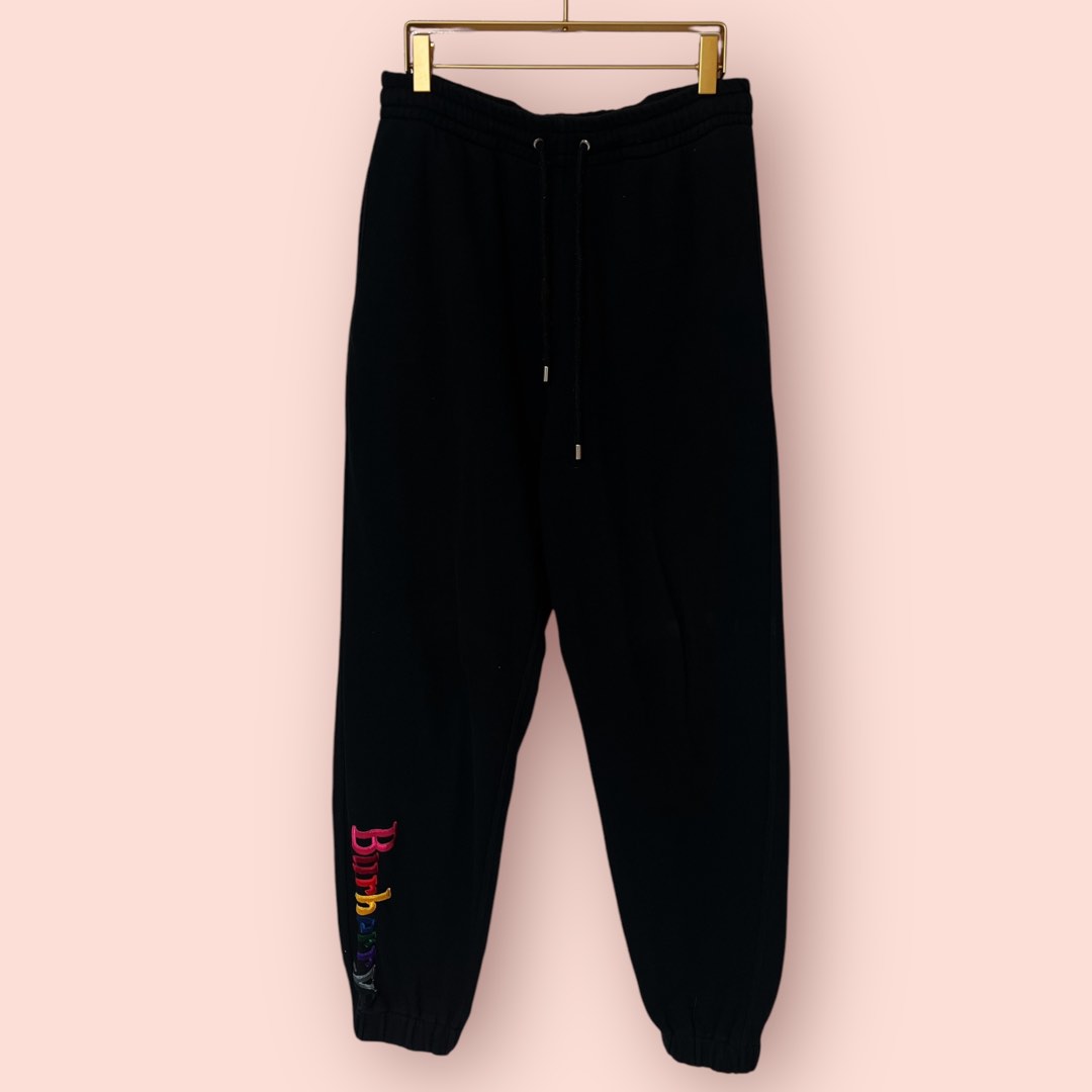 Burberry Rainbow Embroidered Black Track Pants Luxury Apparel on Carousell