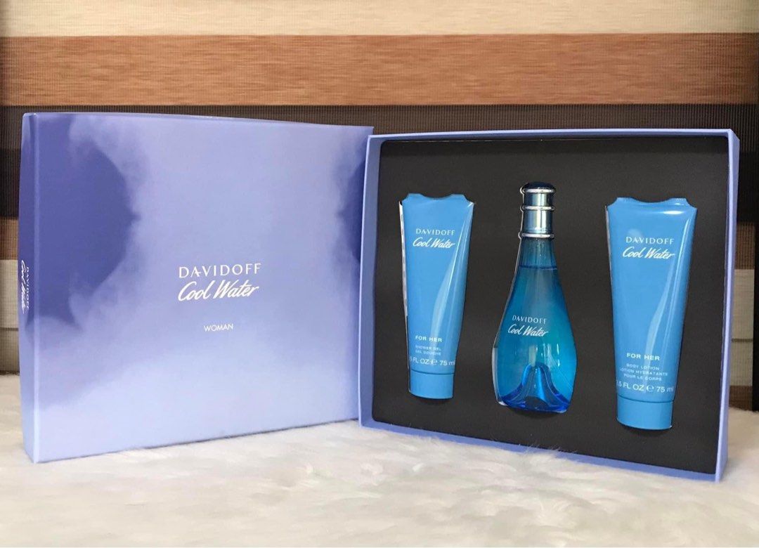 Davidoff Cool Water Womens Gift Box Set (Category: Fragrance & Deodorants) located in Santa Rosa. Submitted by miqboutique (Listing ID 1332572806, Image 1). Description: Davidoff Cool Water Womens Gift Box Set ₱2,999 + sf •Ready to ship •Guaranteed Original •Open for layaway.