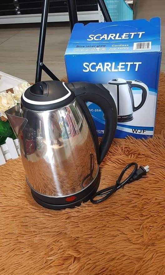 Electric Kettle Heater (Category: Kettles & Airpots) located in Manila. Submitted by redonlineshop (Listing ID 1332501037, Image 1). Description: ELECTRIC KETTLE -SCARLETT ₱350 ON HAND BRAND NEW Mode of Payment: Gcash,COD Same day delivery + Delivery Fee.