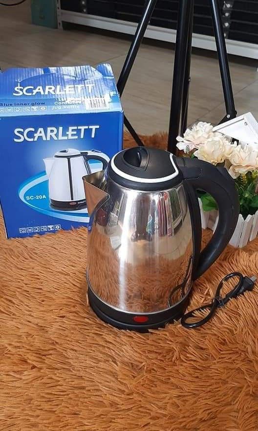 Electric Kettle Heater (Category: Kettles & Airpots) located in Manila. Submitted by redonlineshop (Listing ID 1332501037, Image 2). Description: ELECTRIC KETTLE -SCARLETT ₱350 ON HAND BRAND NEW Mode of Payment: Gcash,COD Same day delivery + Delivery Fee.