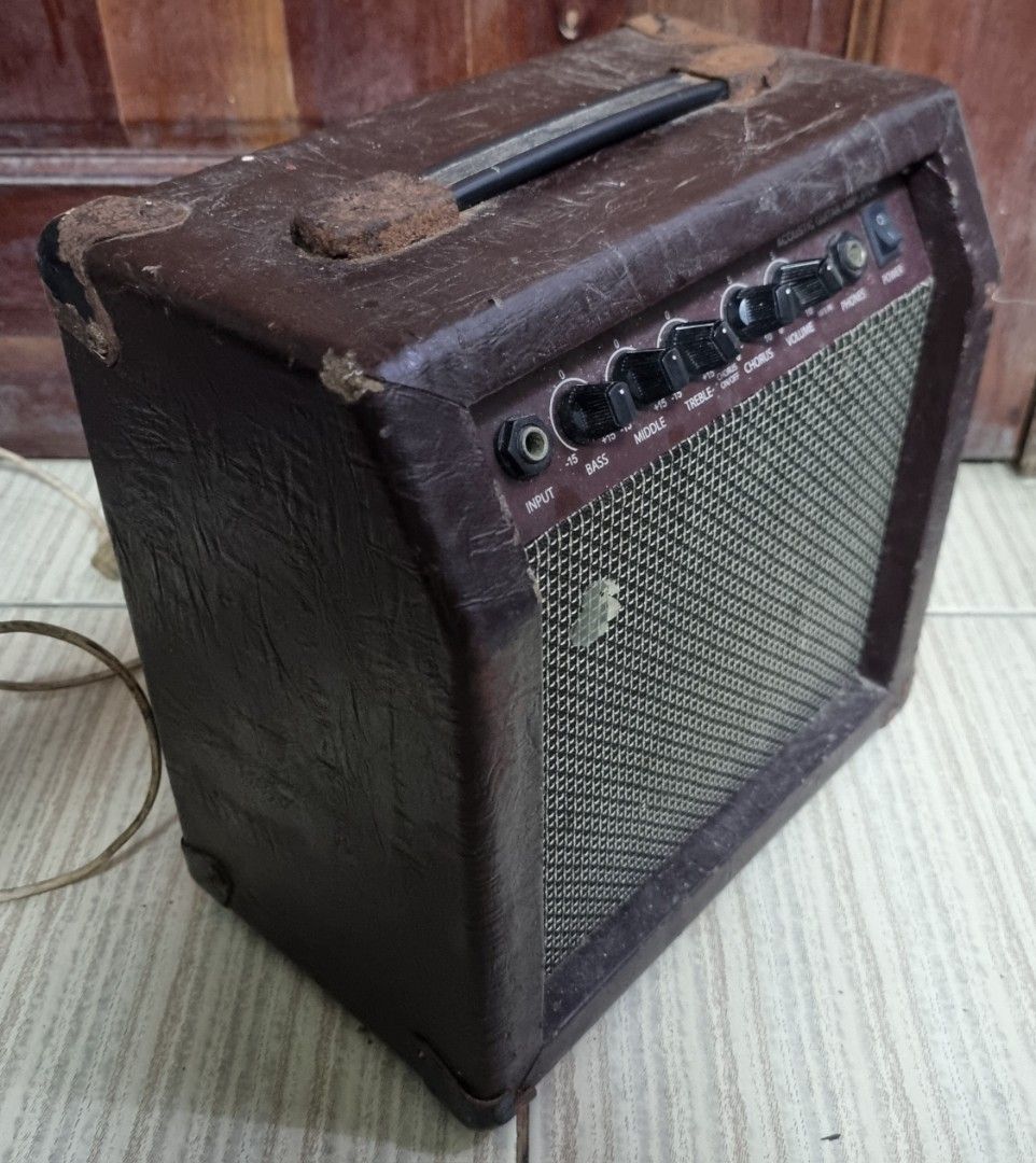 Guitar Amplifier (Category: Soundbars, Speakers & Amplifiers) located in Mandaluyong City. Submitted by kinergy04 (Listing ID 1332541225, Image 2). Description: Selling our used RJ acoustic guitar amplifier. heavily used but still working. As Is..