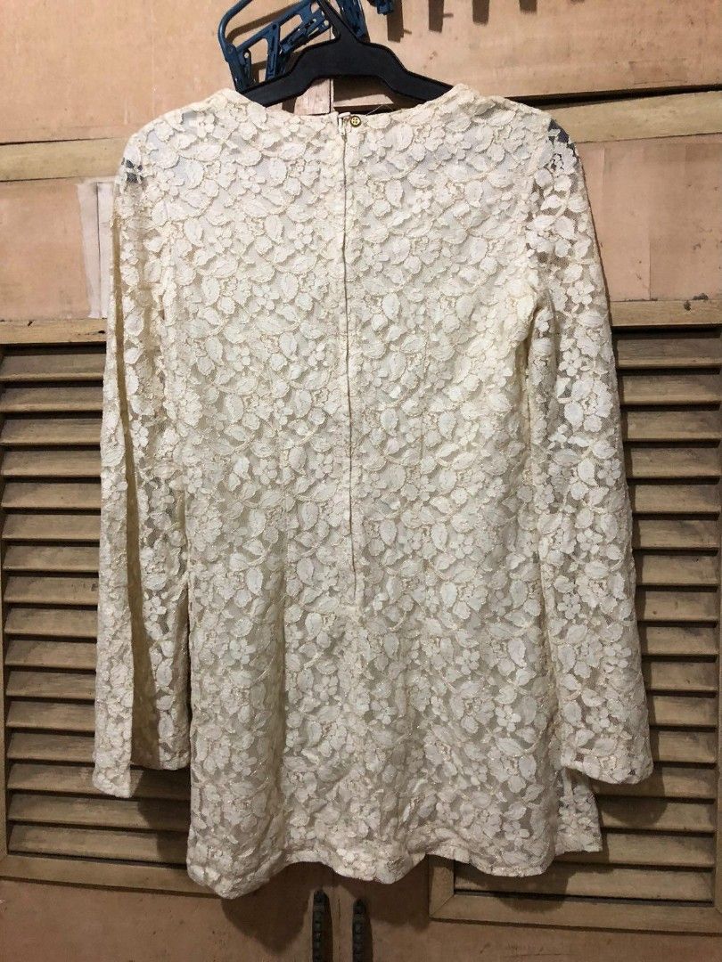 H&M Cream Lace Dress, Women's Fashion, Dresses & Sets, Dresses on Carousell
