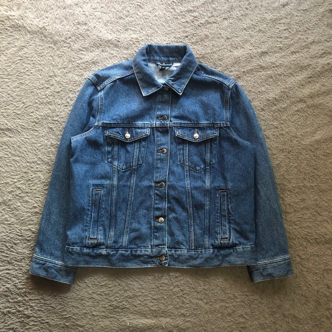 Jaket denim pria h&m hotsell