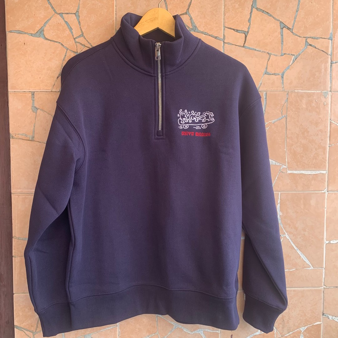 H&M Turtleneck Sweatshirt Keith Haring Original, Fesyen Pria