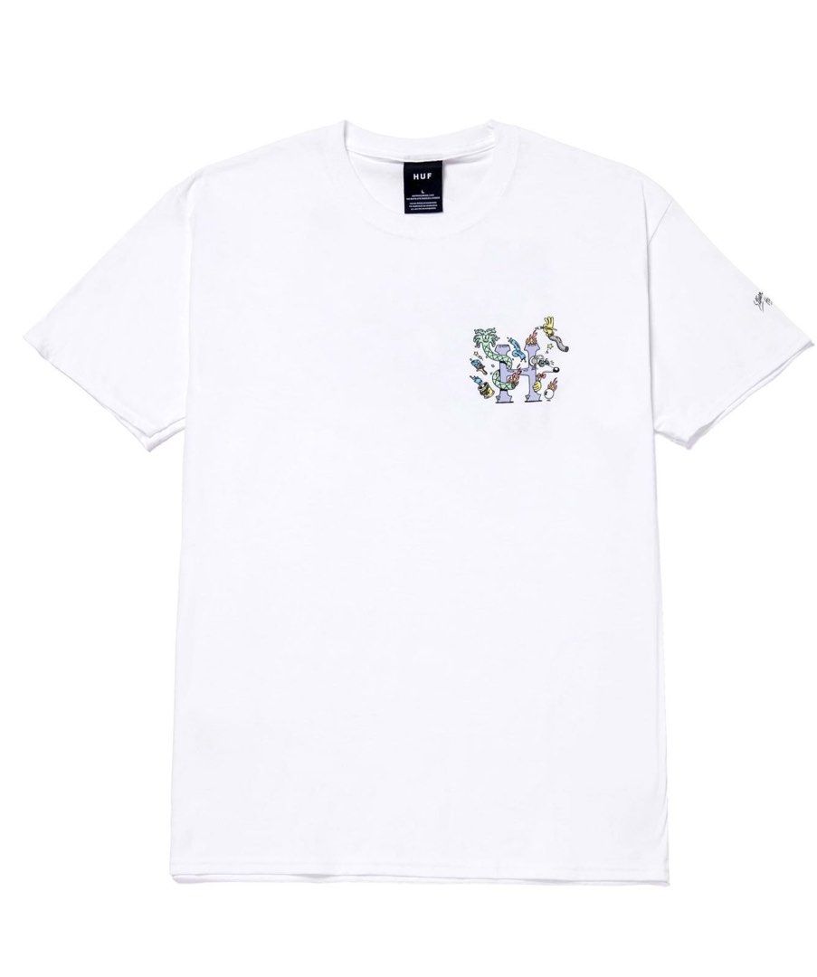HUF x Steven Harrington T shirt in White Men s Fashion Tops Sets Tshirts Polo Shirts on Carousell