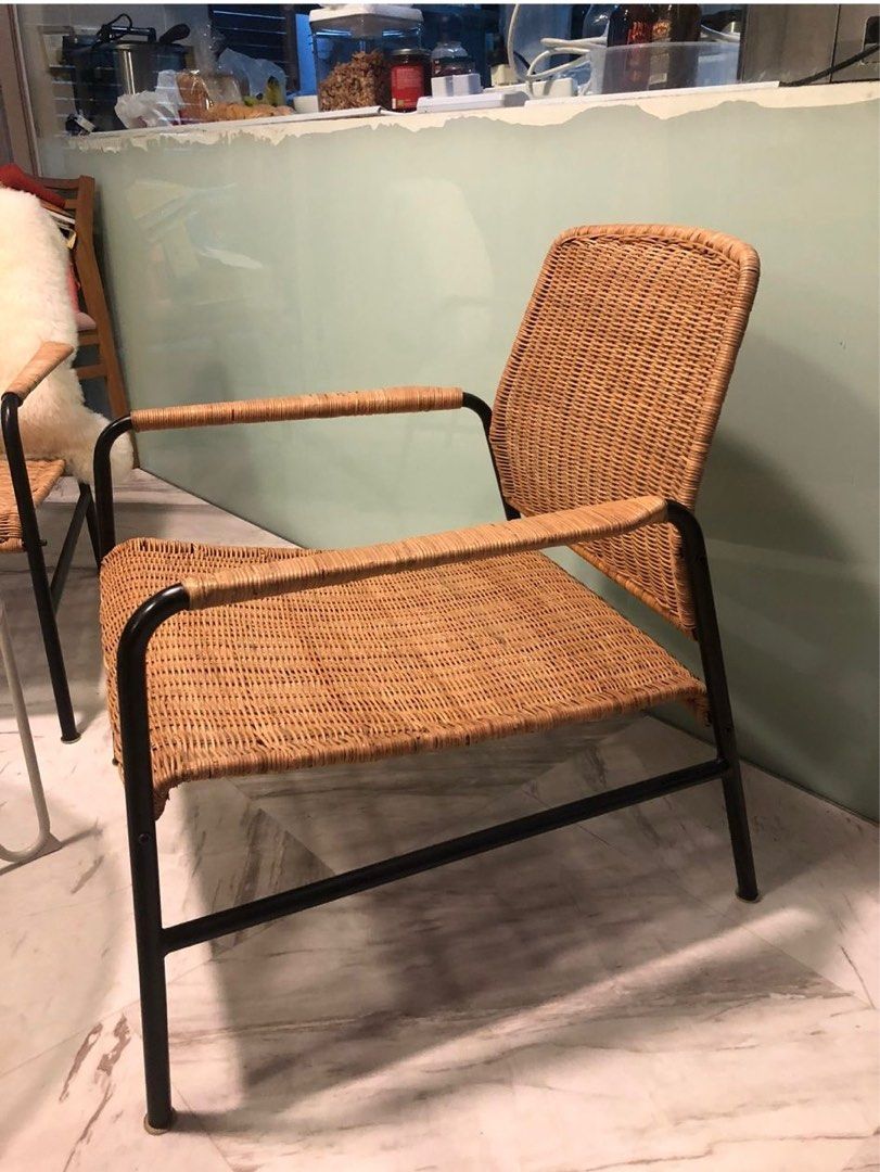 Ikea Ulriksberg Rattan Armchair Furniture Home Living Furniture Chairs on Carousell
