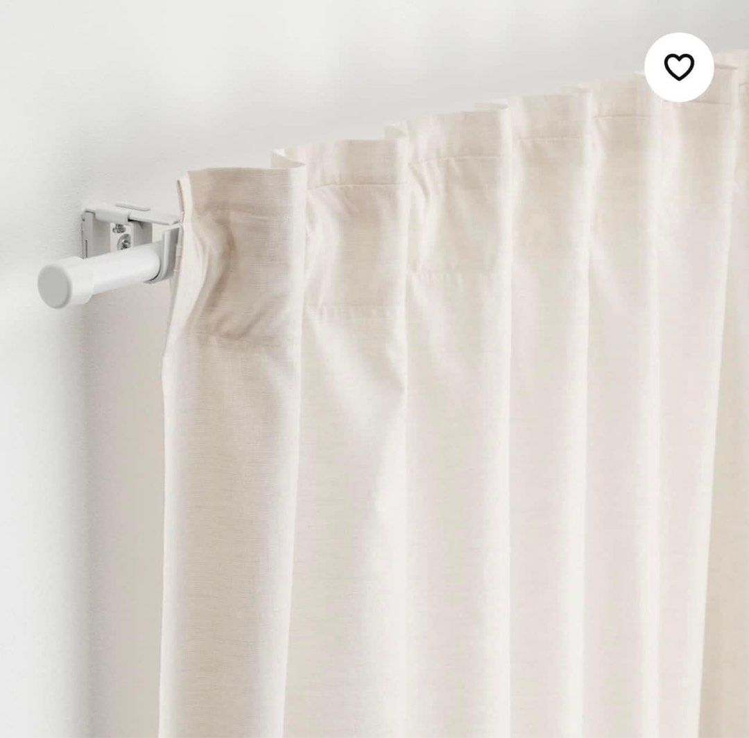 Ikea White Curtain Rod Set, Furniture & Home Living, Home Decor