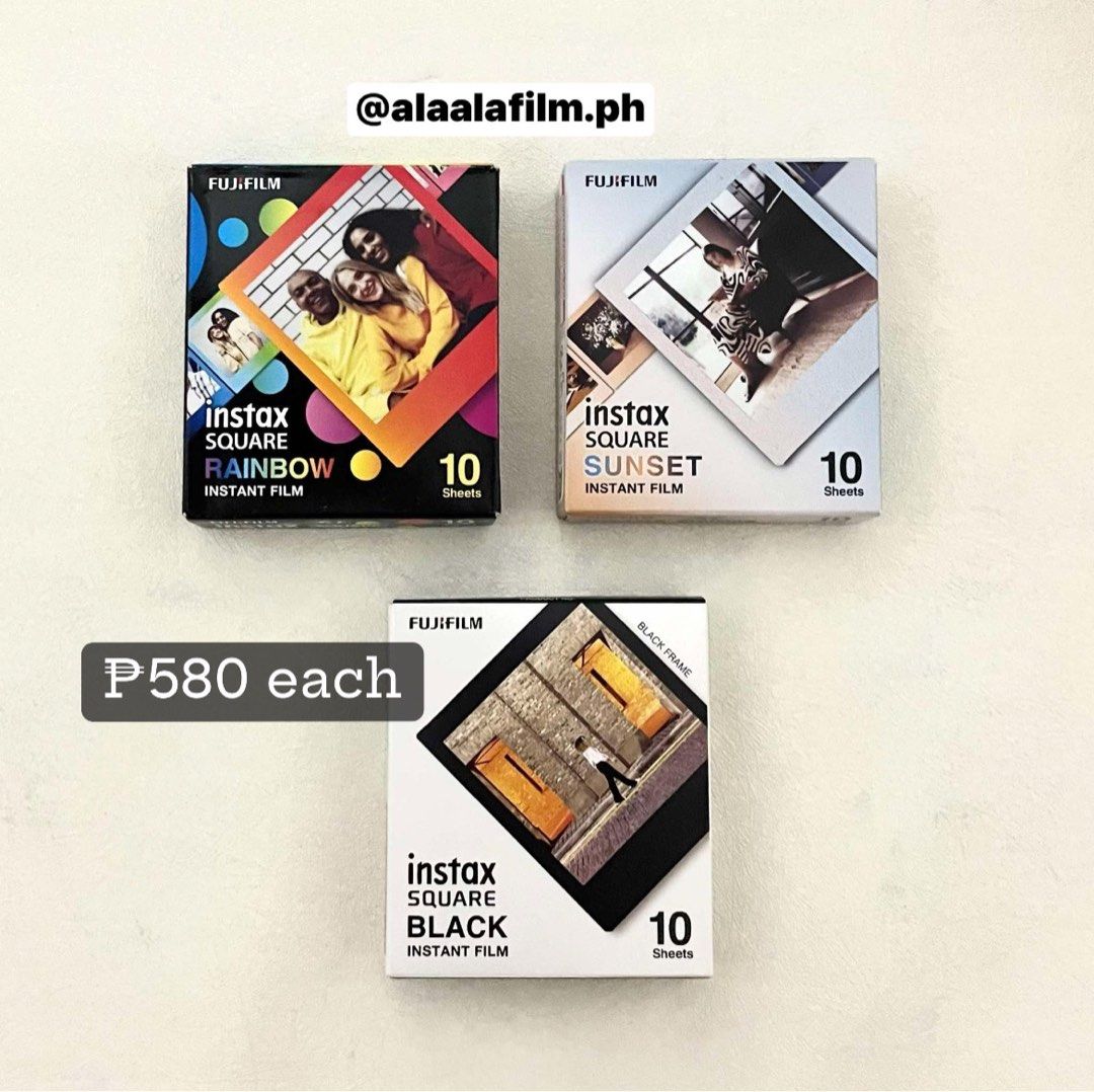 Instax Square Film (Category: Cameras) located in Bacoor. Submitted by masijakeopi_ (Listing ID 1332478241, Image 2). Description: Instax Square Film Plain White -₱550 10s foilpack -₱1,000 20s Design Film -₱580 each Expiration: 2025-2026 📍Bacoor, Cavite.