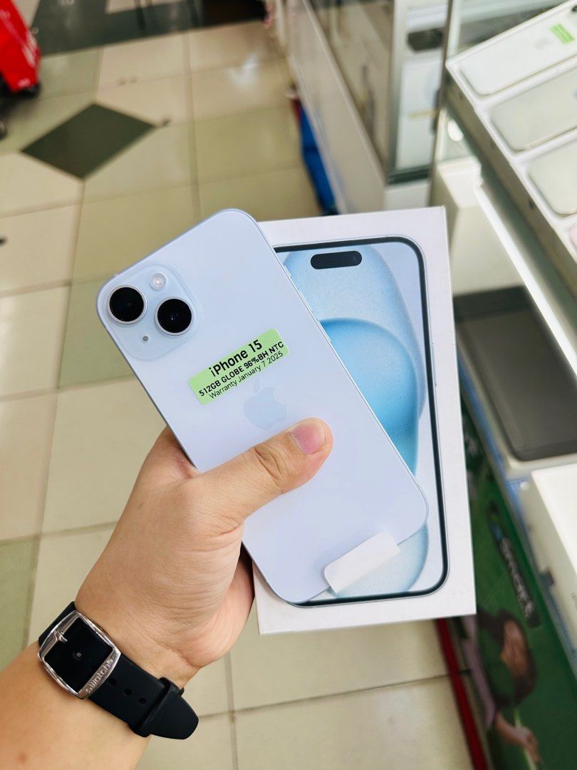 Iphone 15 512gb 96% batt Globelocked (Category: iPhone 15 Series) located in San Juan City. Submitted by javedsgadgetshop (Listing ID 1332600194, Image 1). Description: OPEN FOR INSTALLMENT VIA CREDIT CARD/GGIVES/SPAY/BILLEASE & SWAP/TRADE-IN! BUY AND SELL! Quick Specs : Iphone 15 •512gb •NTC Variant •96% batt health •Globelocked •100% Smoothness •No hidden issue | No Repaired •100% Authentic | Not Refurbished •w/ OEM Charger & store warranty ❣️ 