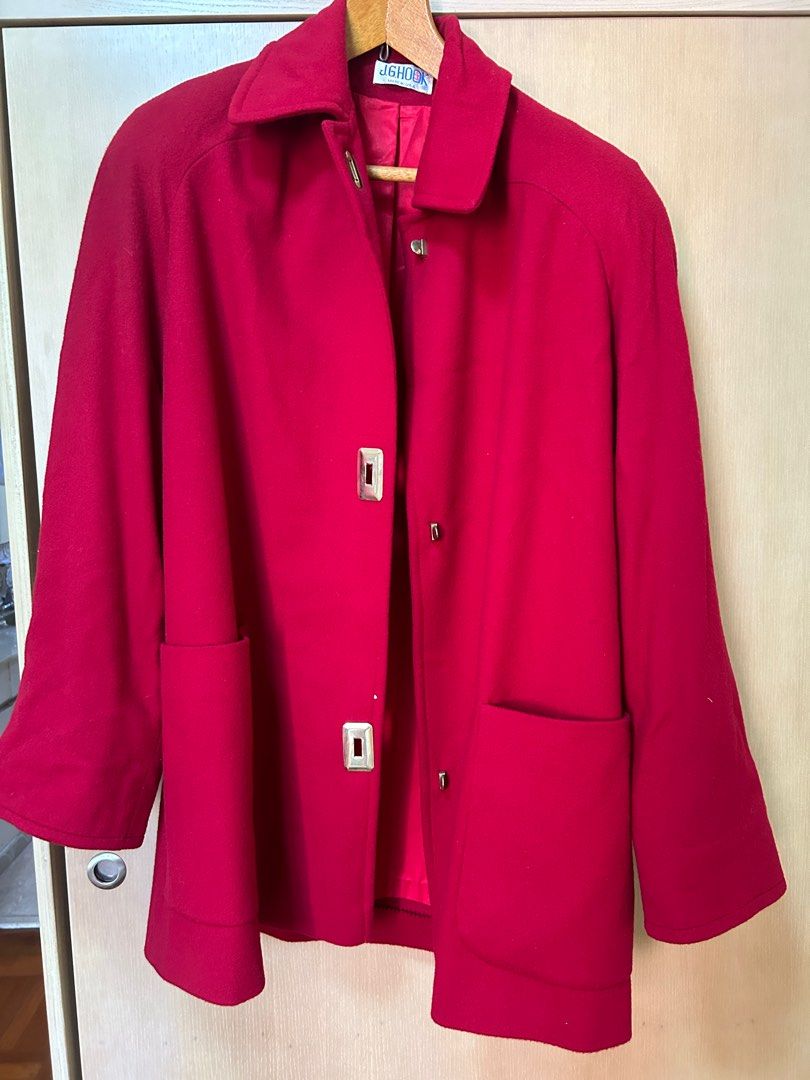 Vintage red wool coat outlet
