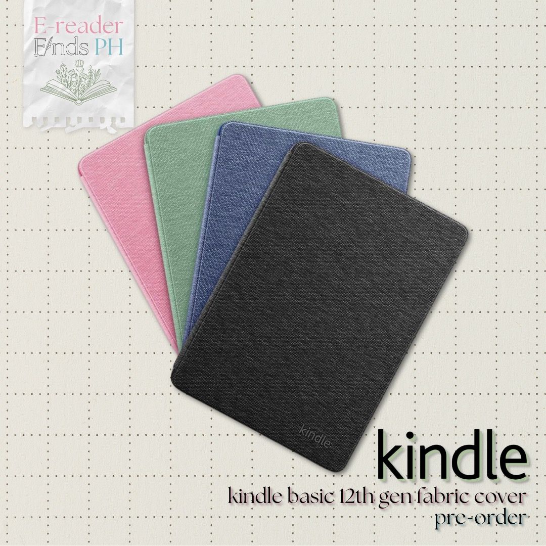Kindle Basic 11th / 12th Generation Original Fabric Cover Cases for Pre-order (Category: E-Readers) located in Bulacan. Submitted by ereaderfinds.ph (Listing ID 1304561115, Image 1). Description: For Pre-order ETA is 20-30 days Full payment required Other e-readers and cases are also for pre-order, just send us a message. If we have any onhand we will post it in a different listing! You can check our other store @the440collection for more reviews