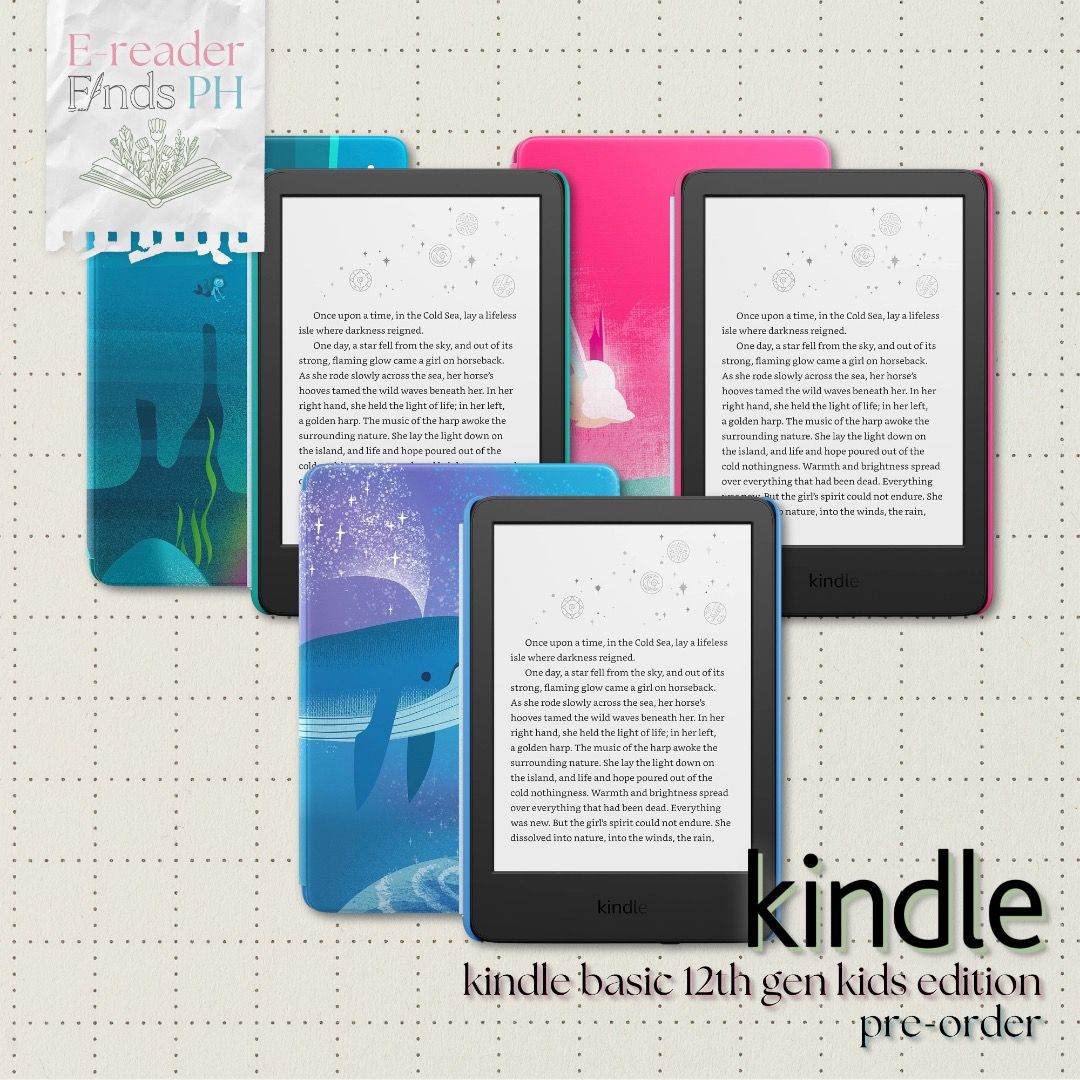 Kindle Basic 12th Generation Kids E-reader for Pre-order (Limited Time Prime Day Sale) (Category: E-Readers) located in Bulacan. Submitted by ereaderfinds.ph (Listing ID 1304998137, Image 1). Description: Limited Time Sale until Oct. 9 Basic Kids for 6550 If we don’t reply it means we have reached our Carousell replying quota and we can’t reply until next month. Please reach us on our other platforms instead! For Pre-order - 85% required due to l